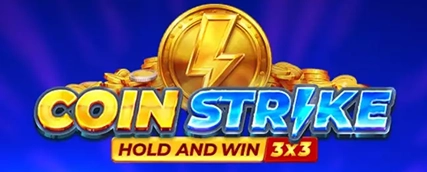 HeroSpin Win Strike Hold and Win 3x3 slot game banner with lightning